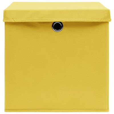 vidaXL Storage Boxes with Covers 4 pcs 28x28x28 cm Yellow