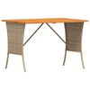 vidaXL Garden Table with Acacia Wood Top Beige 105x75x72 cm Poly Rattan