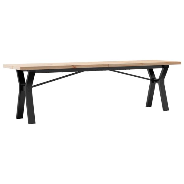 vidaXL Coffee Table Y-Frame 160x40x45.5 cm Solid Wood Pine and Steel