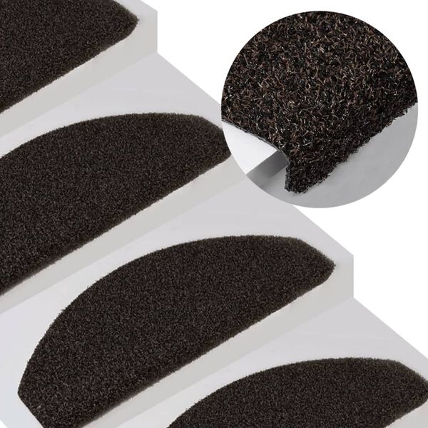 vidaXL Outdoor Stair Mats 5 pcs 65x24.5x3.5 cm Dark Brown Anti Slip