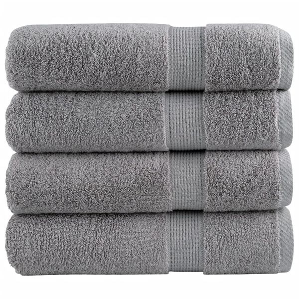 vidaXL Premium Bath Towels "SOLUND" 4 pcs Grey 100x150 cm 600 gsm