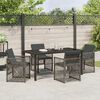 vidaXL Garden Dining Set 5 pcs Grey Poly Rattan