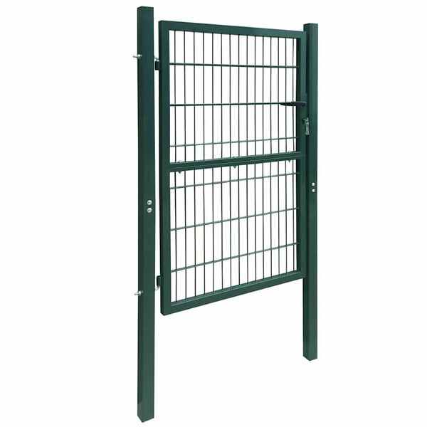 vidaXL Fence Gate Steel 100x200 cm Green