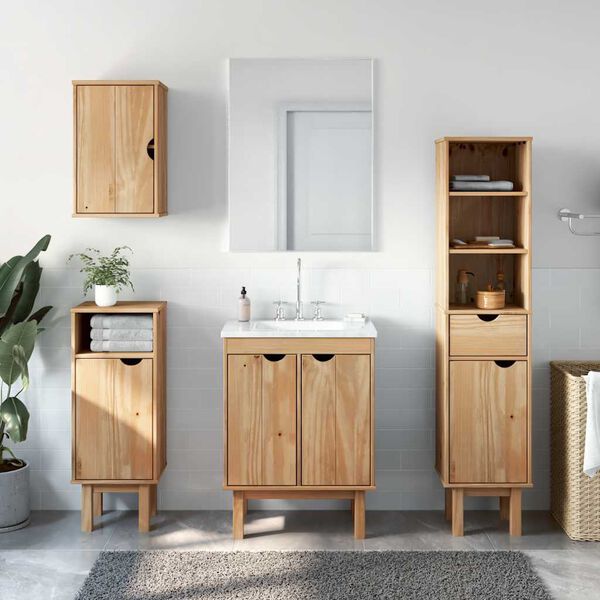 vidaXL 4 Piece Bathroom Furniture Set OTTA Solid Wood Pine