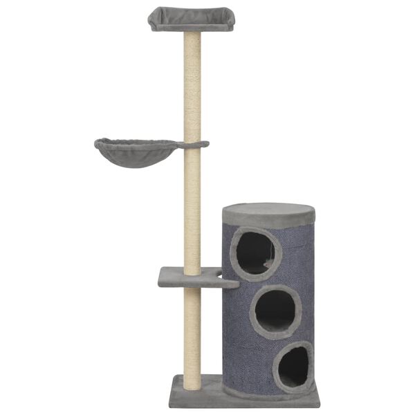 vidaXL Cat Tree with Sisal Scratching Posts Grey 148 cm