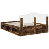vidaXL Bed Frame Smoked Oak 150 x 200 cm Solid Pine Wood