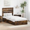 vidaXL Storage Bed with Drawer Smoked Oak 75 x 190 cm Engineered Wood