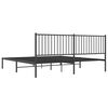 vidaXL Metal Bed Frame without Mattress with Headboard Black 193x203cm