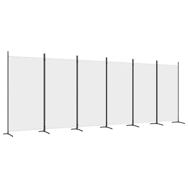 vidaXL 6-Panel Room Divider White 520x180 cm Fabric