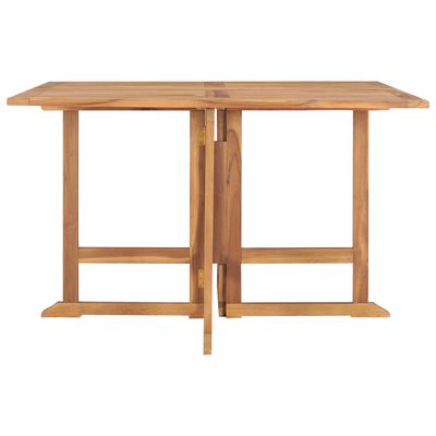 vidaXL Folding Garden Dining Table 120x120x75 cm Solid Teak Wood
