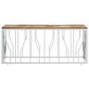 vidaXL Coffee Table Silver Stainless Steel and Solid Wood Reclaimed