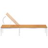 vidaXL Sun Lounger Solid Acacia Wood and Stainless Steel