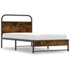 vidaXL Bed Frame Without Mattress 100x190 cm Smoked Oak Engineered Wood