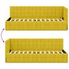 vidaXL Corner Bed Frame with Headboard Yellow 80 cm x 200 cm Velvet