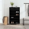 vidaXL Shoe Cabinet Black 60x35x105 cm Engineered Wood