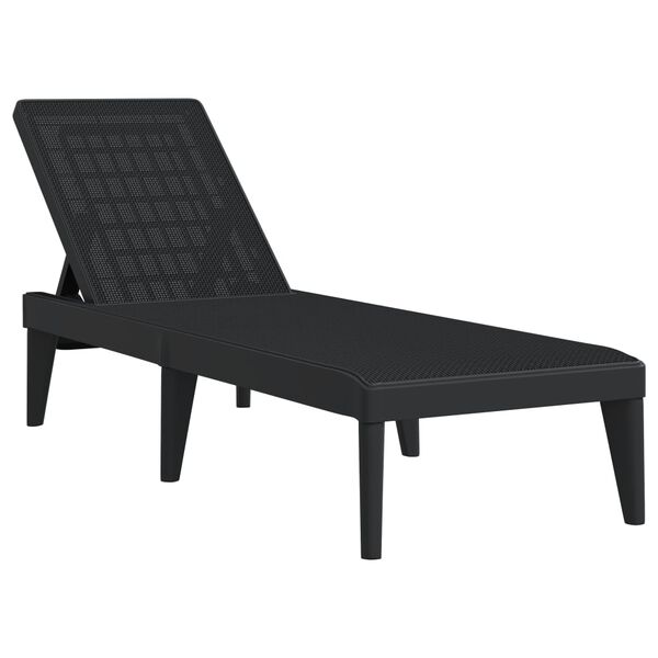 vidaXL Sun Lounger Anthracite 186x60x29 cm PP