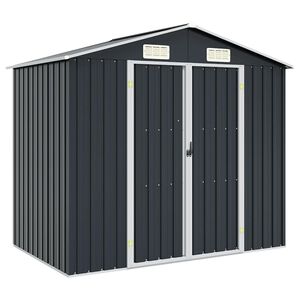 vidaXL Garden Shed Anthracite 205x129x183 cm Galvanised Steel