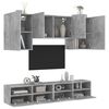 vidaXL 5 Piece TV Wall Units Concrete Grey Engineered Wood