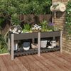 vidaXL Garden Raised Bed with Shelf Grey 175x50x75 cm WPC