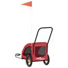 vidaXL Pet Bike Trailer Red Oxford Fabric and Iron