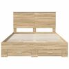 vidaXL Bed Frame with Drawer Sonoma Oak 140 x 200 cm Engineered Wood