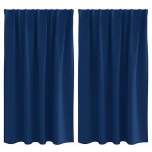 vidaXL Blackout Curtains with Rings 2 pcs Dark Blue 140 x 140 cm