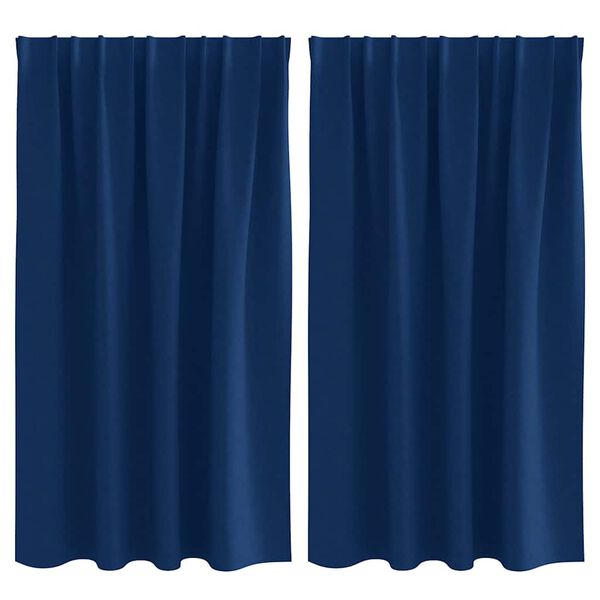 vidaXL Blackout Curtains with Rings 2 pcs Dark Blue 140 x 140 cm