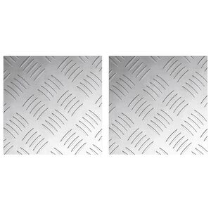 vidaXL Stair Tread 2 pcs 20 x 20 cm Silver Aluminium Square