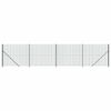 vidaXL Wire Mesh Fence with Flange Green 1.4x10 m