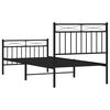 vidaXL Metal Bed Frame without Mattress with Footboard Black 90x200cm