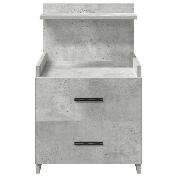 vidaXL Bedside Cabinets 2 pcs with 2 Drawers Concrete Grey 40x36.5x62 cm