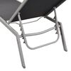 vidaXL Sun Loungers 2 pcs with Table Steel and Textilene Black