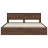 vidaXL Bed Frame with Drawer Brown Oak 200 x 200 cm Engineer Wood
