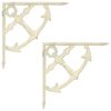 vidaXL Wall Shelf Brackets 2 pcs Antique White 21 x 21 x 3.5 cm Steel