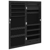 vidaXL Mirror Jewellery Cabinet with LED Lights Wall Mounted Black