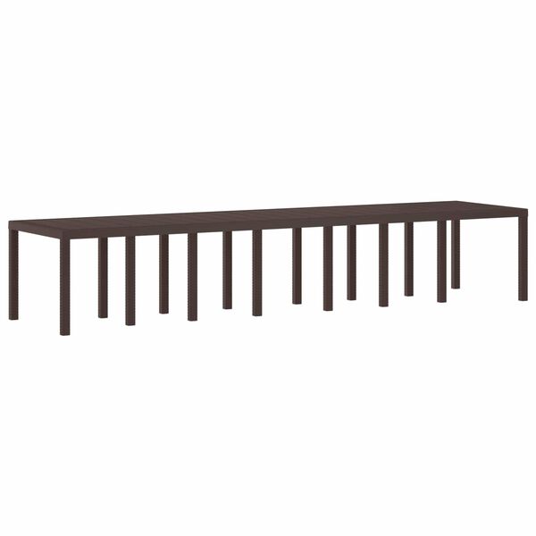 vidaXL Garden Table Brown 400 x 100 x 73 cm Poly Rattan