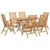 vidaXL Garden Dining Set 7 pcs Brown Solid Teak Wood