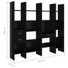 vidaXL 4 Piece Book Cabinet Set High Gloss Black Engineered Wood