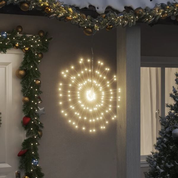 vidaXL Christmas Starburst Lights 140 LEDs 8 pcs Warm White 17 cm