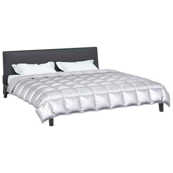 vidaXL Winter Duvet Silver 200 x 200 cm Satin and Microfiber