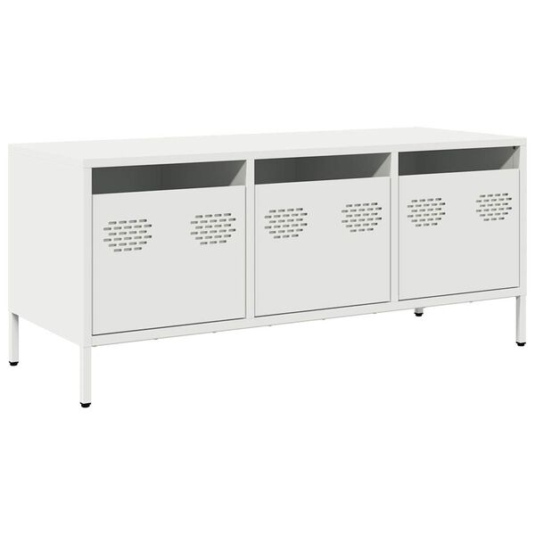 vidaXL TV Cabinet White 101.5x39x43.5 cm Cold-rolled Steel
