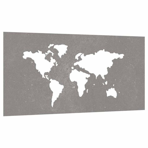 vidaXL Garden Wall Decoration 105x55 cm Corten Steel World Map Design