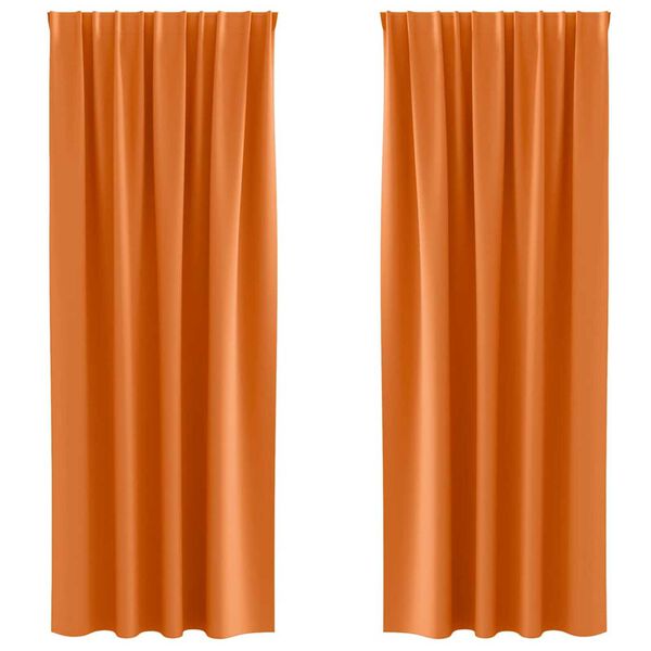 vidaXL Blackout Curtains with Rings 2 pcs Bright Orange 260 x 140 cm