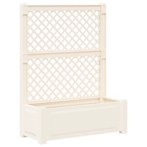 vidaXL Big Planter with Trellis White 99.5 x 43 x 133.5 cm PP