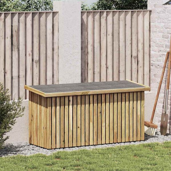 vidaXL Garden Storage Box with Storage Brown 119 x 44 x 58.5 cm