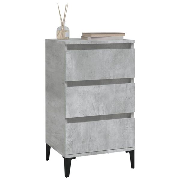 vidaXL Bedside Cabinet Concrete Grey 40x35x70 cm Engineered Wood