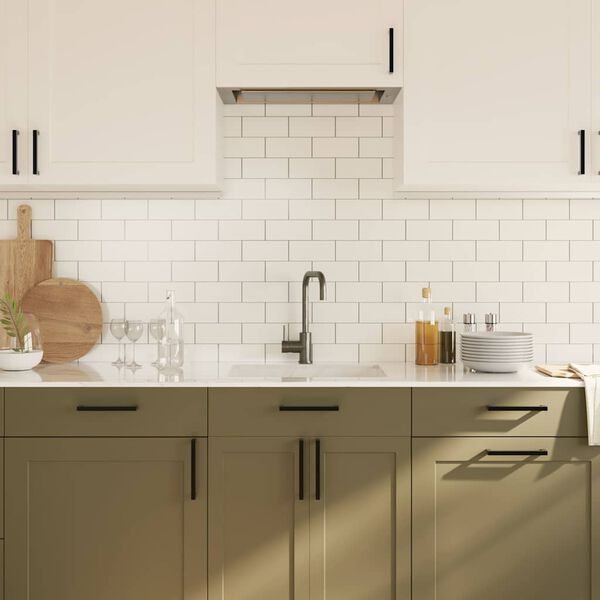 vidaXL Cabinet Handles 10 pcs Black 128 mm Stainless Steel