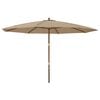 vidaXL Garden Parasol with Wooden Pole Taupe 400x273 cm