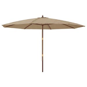 vidaXL Garden Parasol with Wooden Pole Taupe 400x273 cm