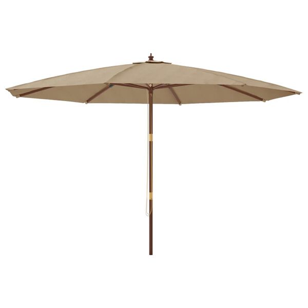 vidaXL Garden Parasol with Wooden Pole Taupe 400x273 cm